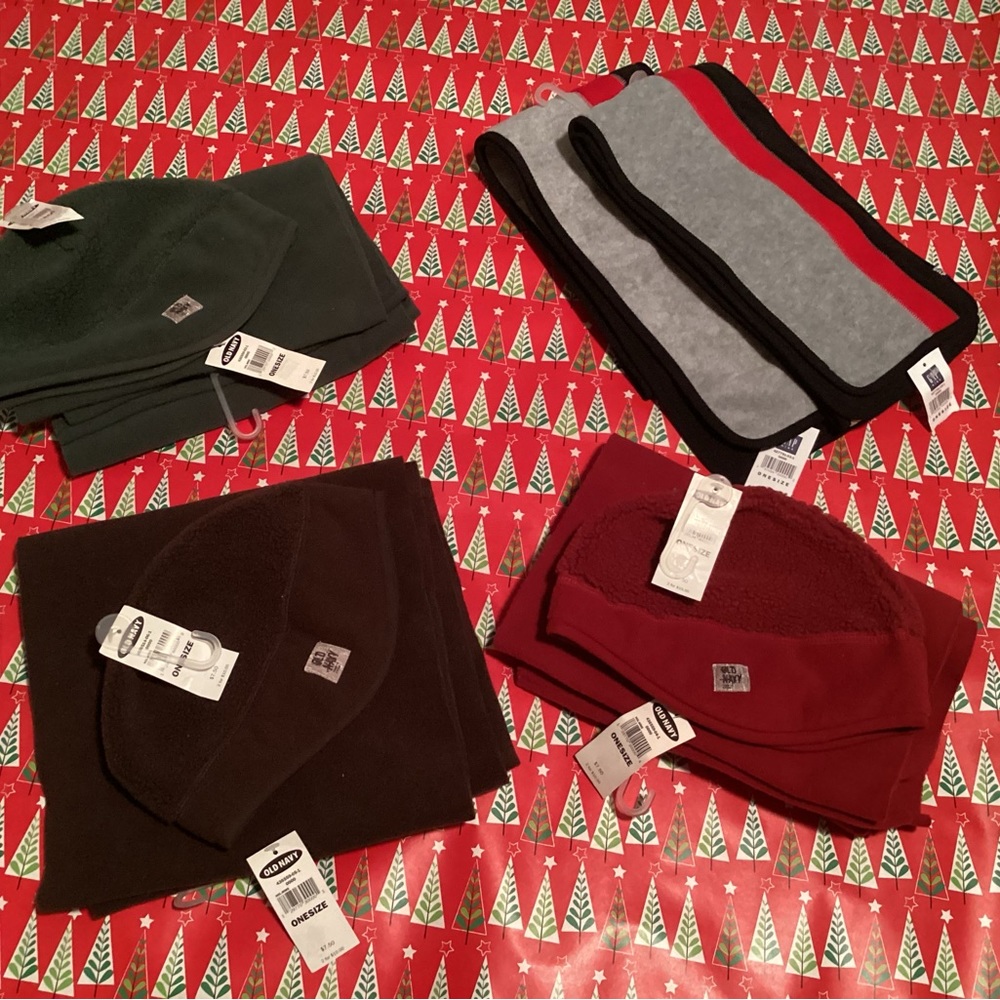 Old Navy:3 sets of Winter Scarfs & Matching Hats;also 2 Gap Kids scarfs included